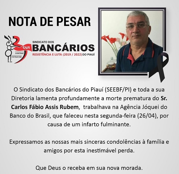Bancário morre ao sofrer infarto em agência do Banco do Brasil em Teresina